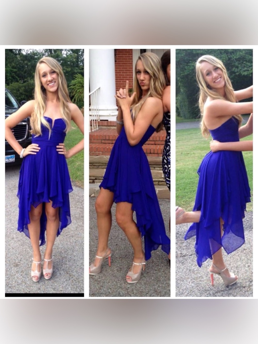 Hailey Adrianna Strapless High-Low Chiffon Prom dress